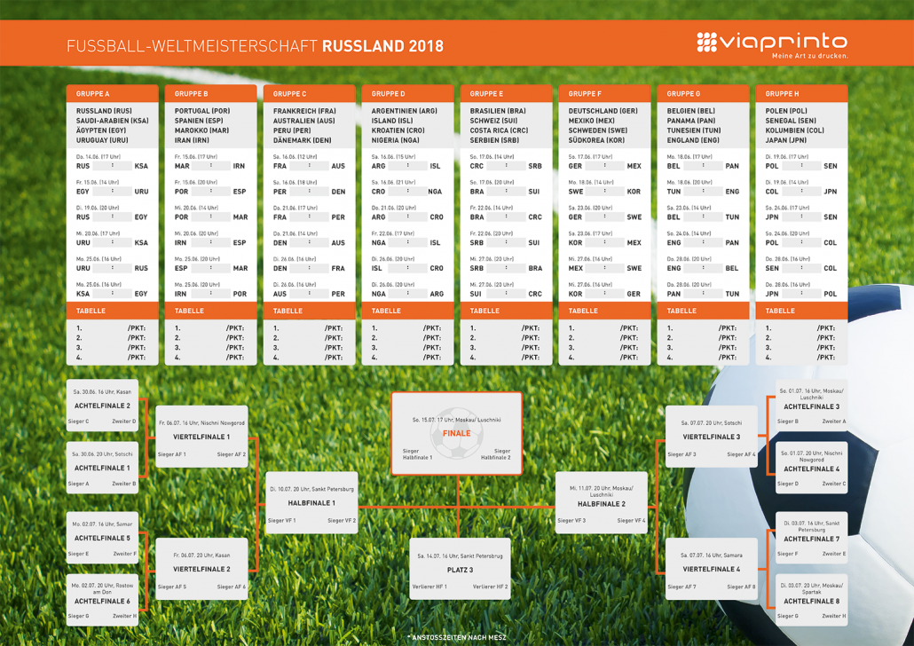 Mehr Mannschaften aber mehr Überblick: WM-Spielplan als Download.  viaprinto Blog  Alles über 